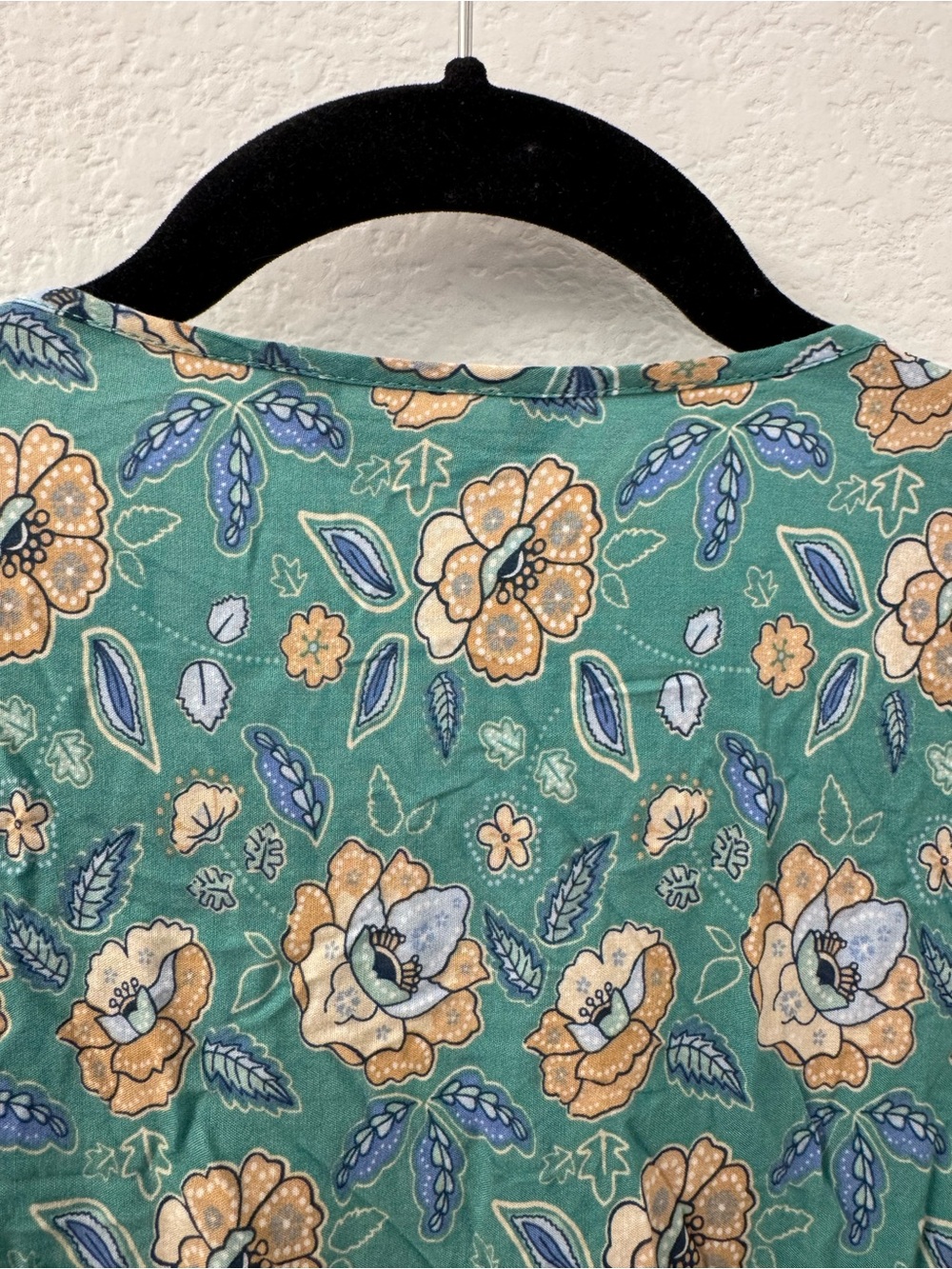 BloomChic Teal Floral Midi Dress with Cream Accents 22/24 plus garden boho - Picture 7 of 7